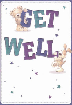 Brightening a moment of recovery, this charming get well card paints a scene full of affection and light. An endearing teddy bear, arms wrapped around the word 'GET,' and a spirited puppy nudging the bold 'WELL' below, express warmth and friendship with every line. Their rounded shapes and soft features echo the caring nature of the Deptford neighbourhood-whether seen in a friendly market smile or a freshly wrapped bouquet from the local flower shop. The deep purples and cool teals in the text stand out confidently against a white background, while scattered stars accentuate the message with playful optimism. Each detail, from the fluffy texture of the bear to the velvety pup's ears, is rendered with care, mirroring the thoughtful hand of Deptford's florists. This card embodies the supportive, hopeful energy found on Deptford High Street, bringing joy and encouragement just when it's needed most.