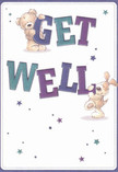 The exuberant design of this get well card captures Deptford's playful energy and community warmth in every detail. Two adorable friends-a teddy bear with soft, huggable fur and a floppy-eared puppy brimming with character-hold oversized 'Get Well' letters shaded in lively indigos and calming teals. A scatter of luminous stars in blue and purple twinkle across a creamy background, evoking a feeling of hope akin to the sparkle after a rain shower over Deptford Park. The illustration's textures invite touch, conjuring the comfort of a fresh bouquet delivered to a neighbour's doorstep. Each expressive face radiates kindness and optimism, transforming the simple message into an act of genuine care and heartfelt support-a perfect way to say thinking of you from Deptford's ever-supportive community.
